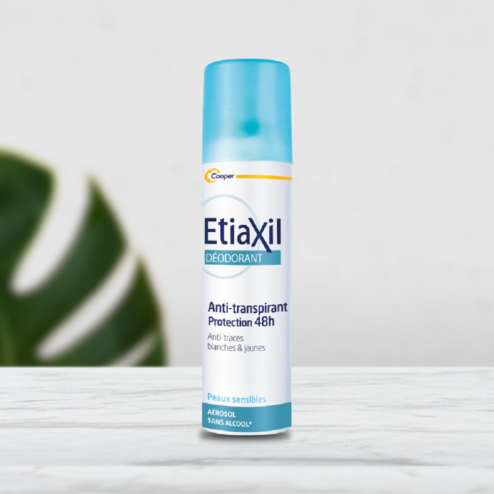 Xịt Khử Mùi Etiaxil Déodorant Anti-Transpirant 48H Peaux Sensibles Aérosol (150 ml) Dạng Phun Sương + Tặng 1 Móc Khóa Nhựa 2 Mặt