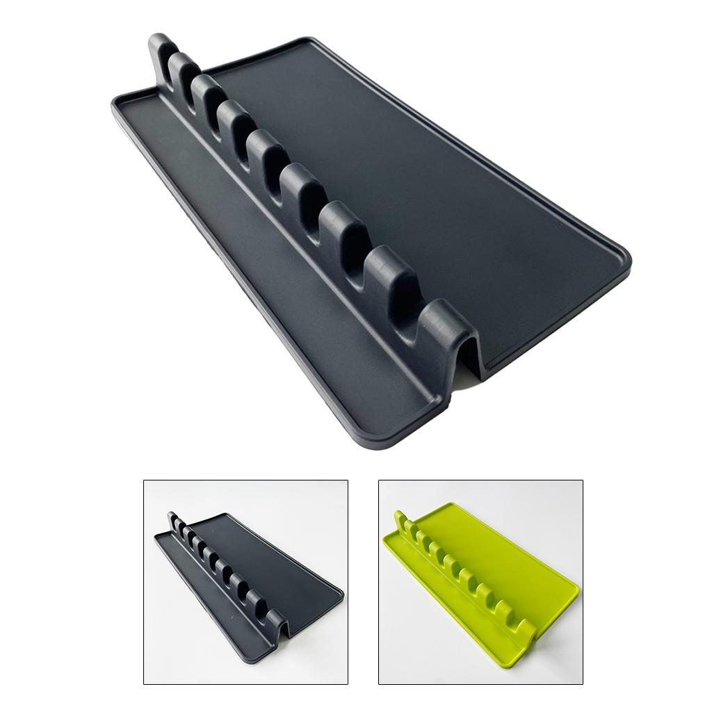 Silicone Spoon Rest Pad Heat Resistant Kitchen Spatula Utensil Rest