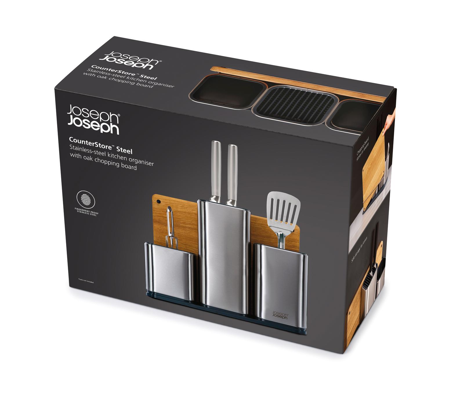 Bộ Khay Đựng Dụng Cụ Nhà Bếp Joseph Joseph, Khay Đựng Dao Nĩa, Muỗng, Đũa, Chắt Liệu Nhựa ABS, Khung Gỗ, Nhập Đức