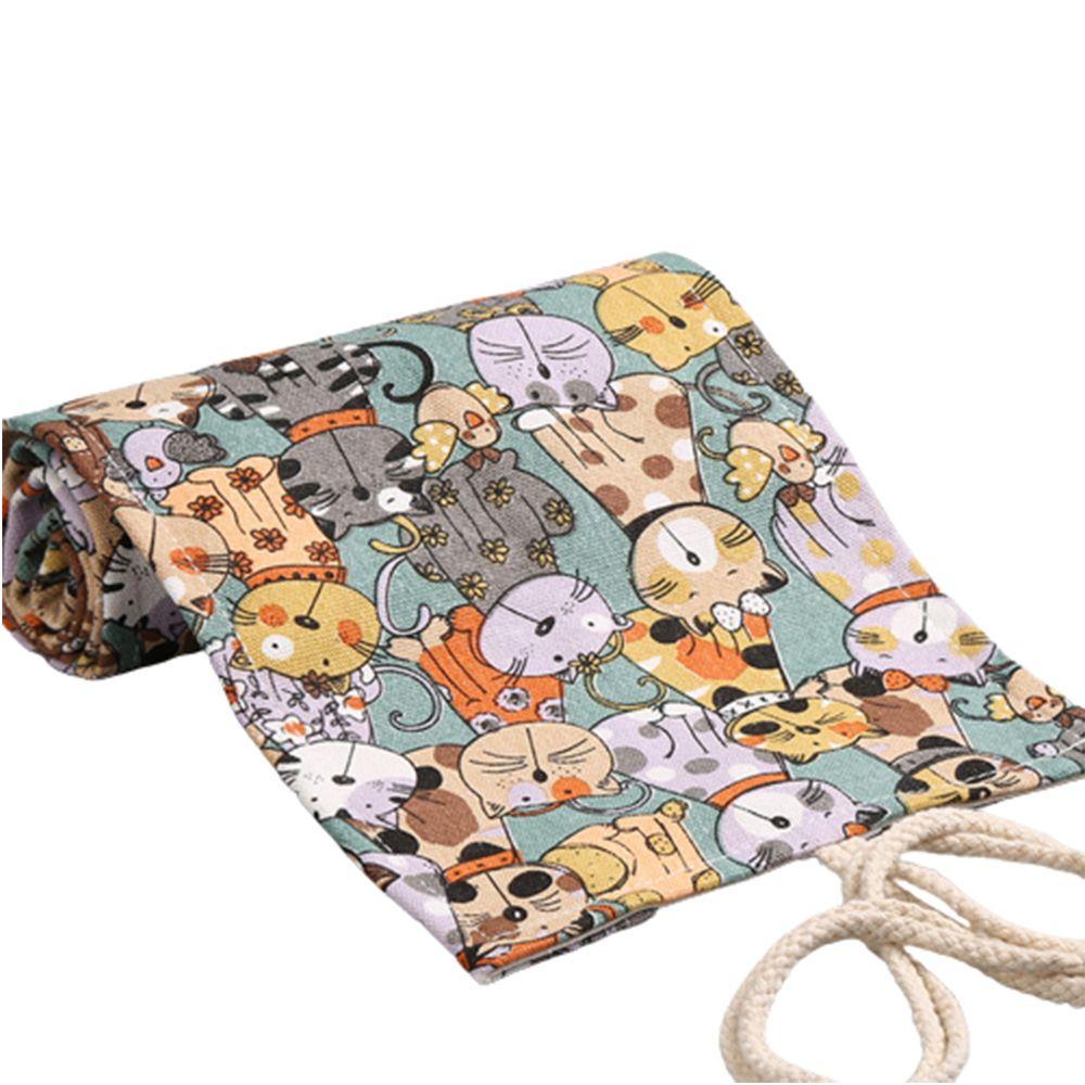 Túi đựng bút bằng vải canvas sức chứa lớn thiết kế dễ thương