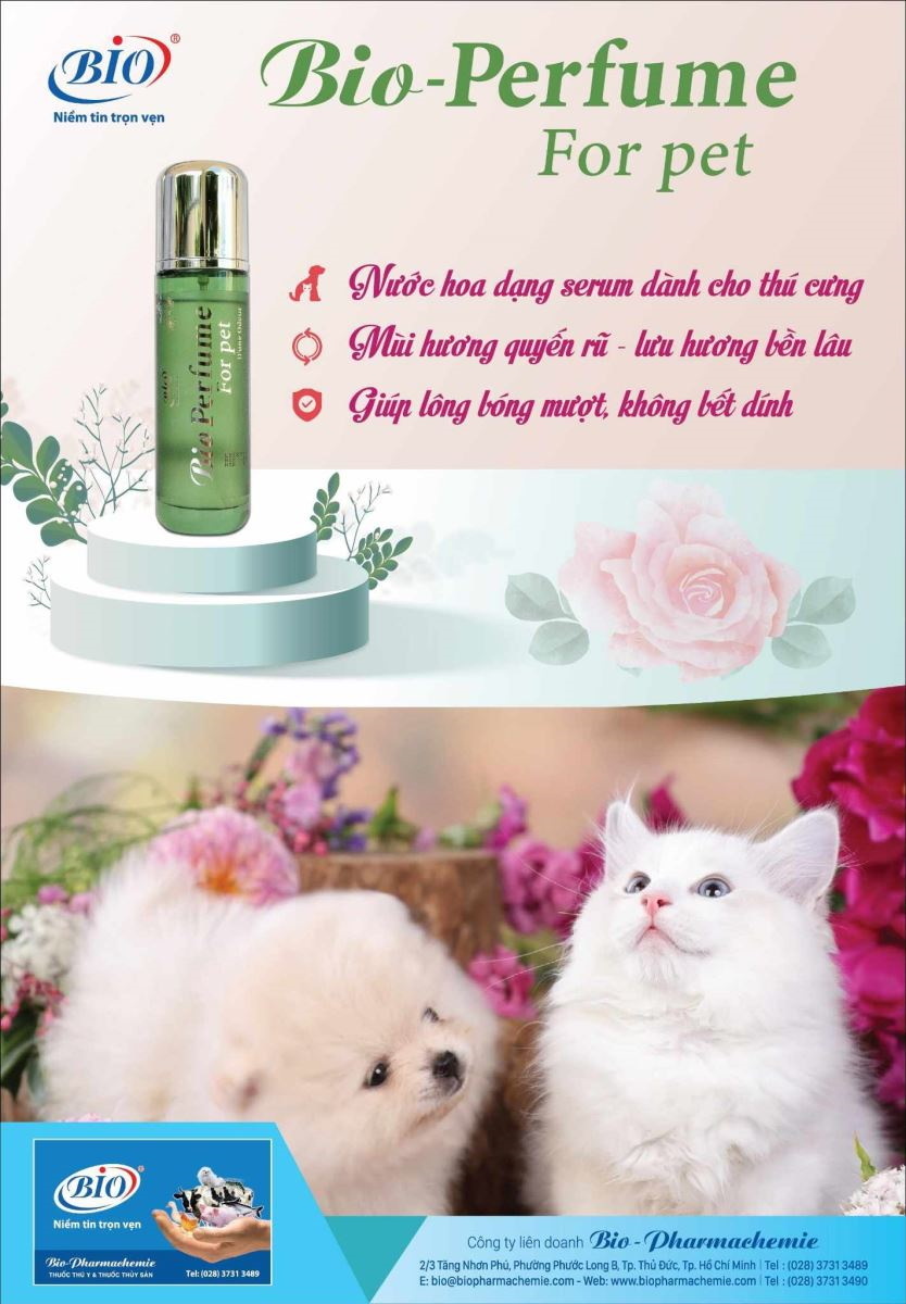 Nước hoa dành cho thú cưng Bio Perfume Chai 100ml Dạng serum Hương thơm nhẹ nhàng, lưu giữ hương lâu, giảm stress