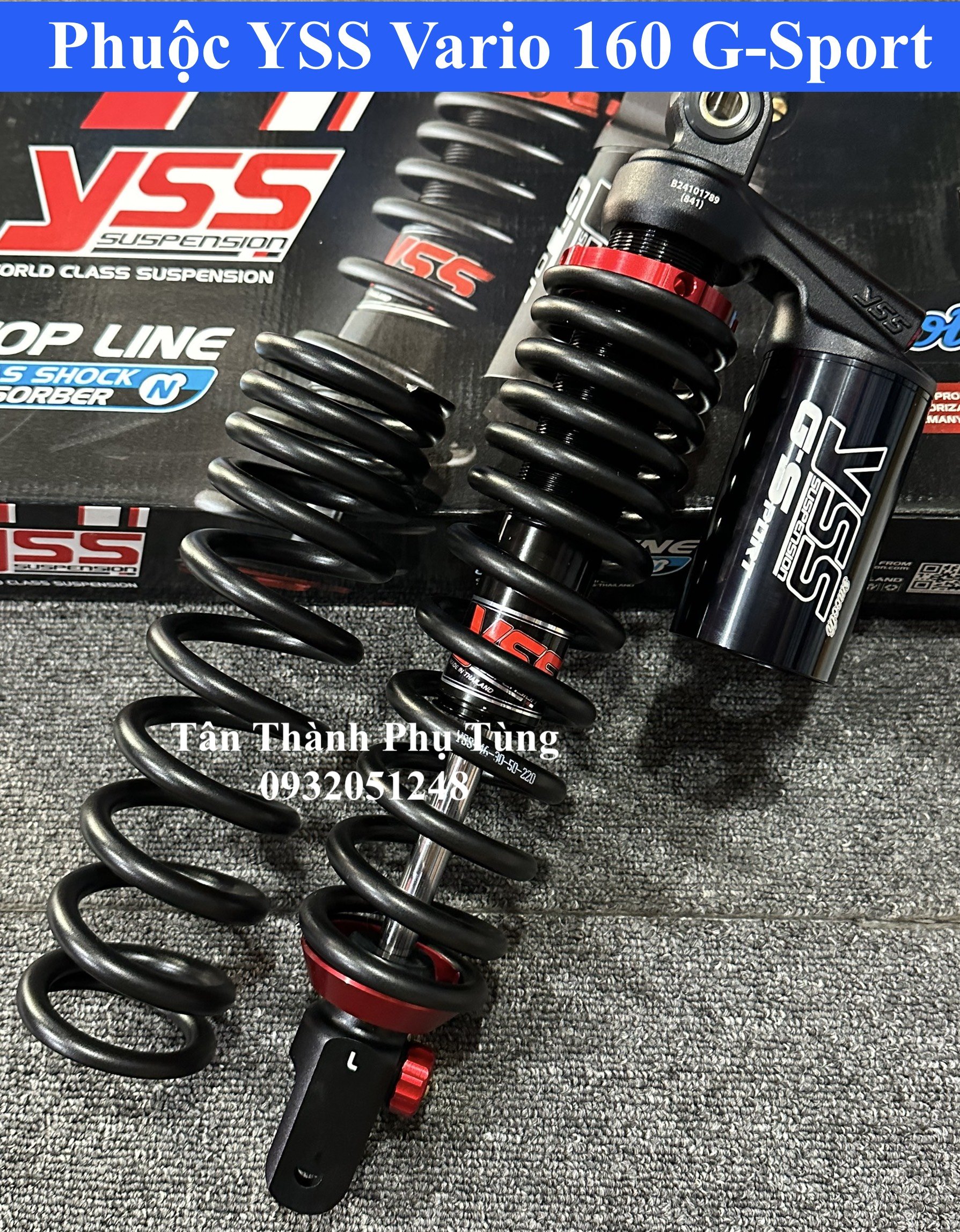 Phuộc YSS dành cho Vario 160 G-Sport Full đen-bảo hành 2 năm