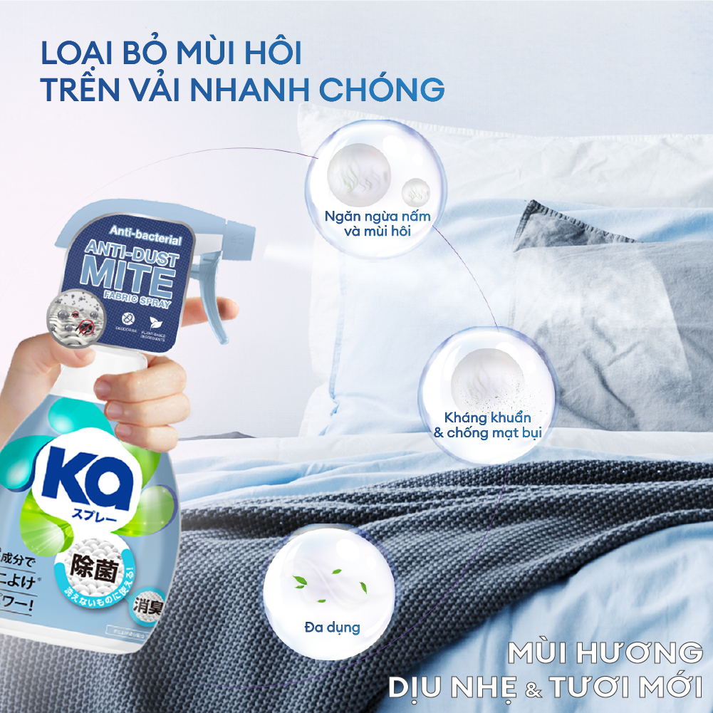 Xịt thơm vải chống mạt bụi KA