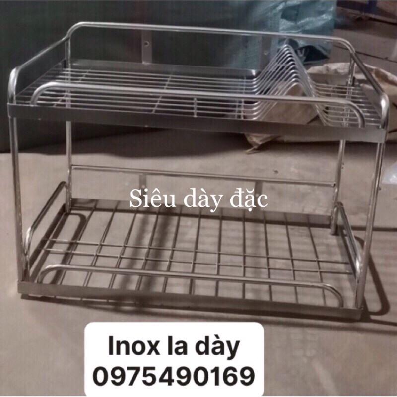 Kệ, trạn úp chén, bát gắn tường inox 2 tầng, ống đũa inox hàng đẹp