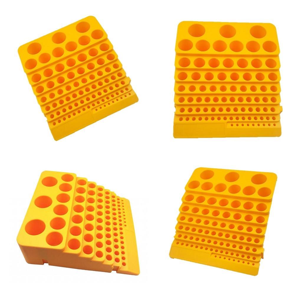4pack Drill Bits Organizer Storage Box Hard Plastic Rotary Tool Rack 84 Hole