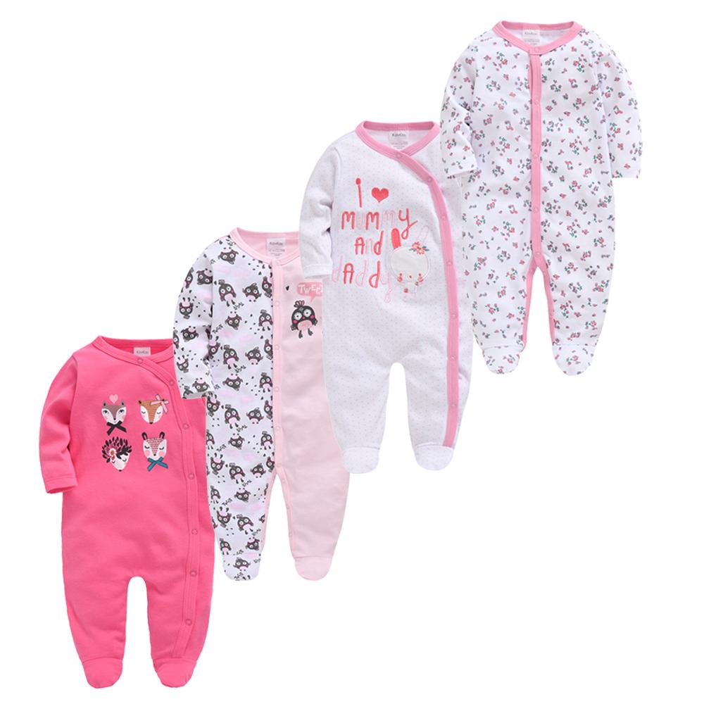 2020 3 4 Cái/lốc Bé Rompers Roupa De Bebe Sơ Sinh Bé Gái Bé Trai Quần Áo 100% Cotton 0-12 Tháng Mùa Đông mùa Thu Trẻ Sơ Sinh Áo Liền Quần