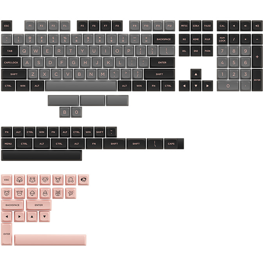 Nút Bàn Phím Cơ AKKO Keycap set - Black Pink (ASA-low profile) - Hàng Chính Hãng