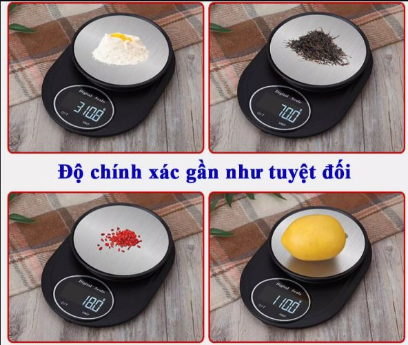 Cân Tiểu Ly Điện Tử Nhà Bếp Digital Electronic Scale Độ Chính Xác Cao Cảm Ứng Vân Tay Cực Nhạy, Cân Điện Tử Nhà Bếp Mini