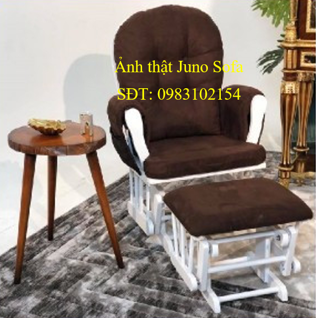 Ghế lắc thư giãn Rocking chair Juno Sofa Màu trắng Nệm Màu nâu