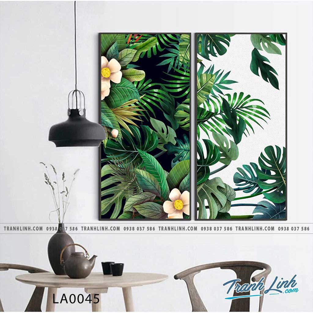 Tranh canvas treo tường lá cây trang trí văn phòng