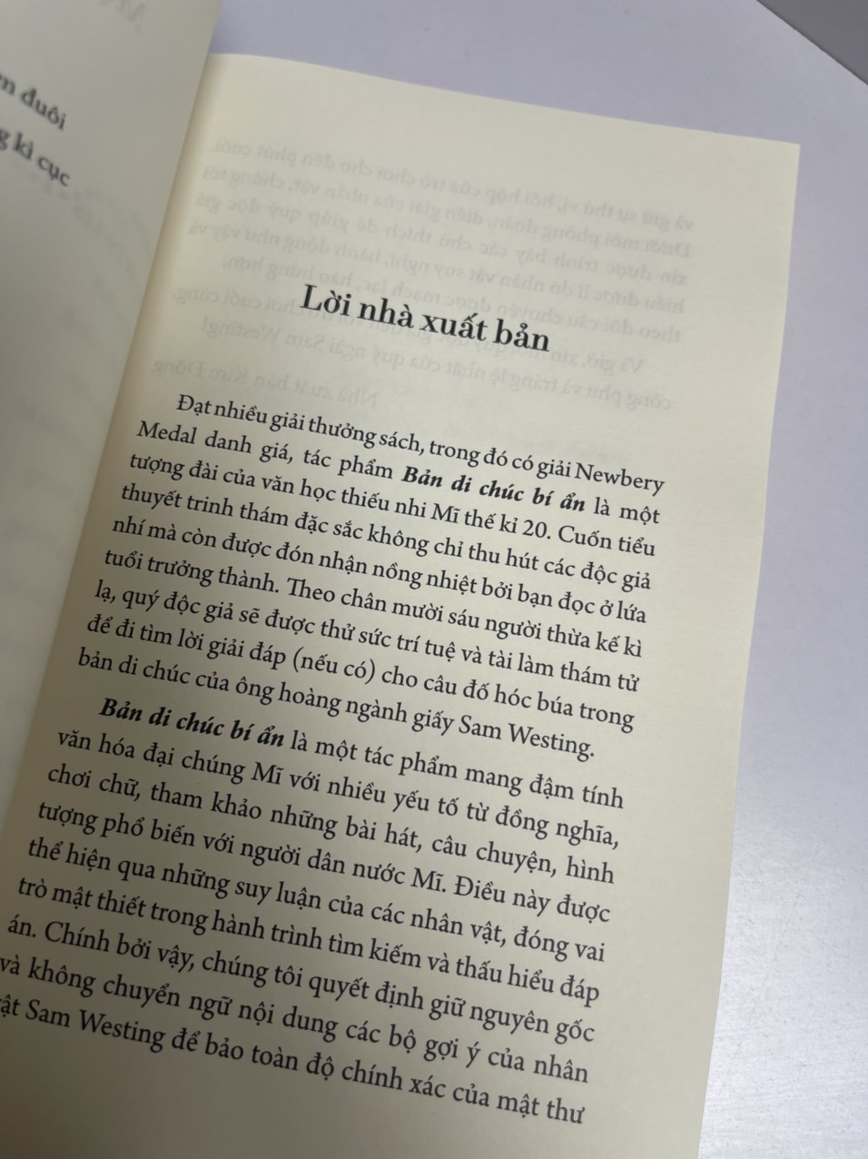 BẢN DI CHÚC BÍ ẨN – Giải thưởng văn học Thiếu nhi Mỹ - Newberry Medal 1979 – NXB Kim Đồng