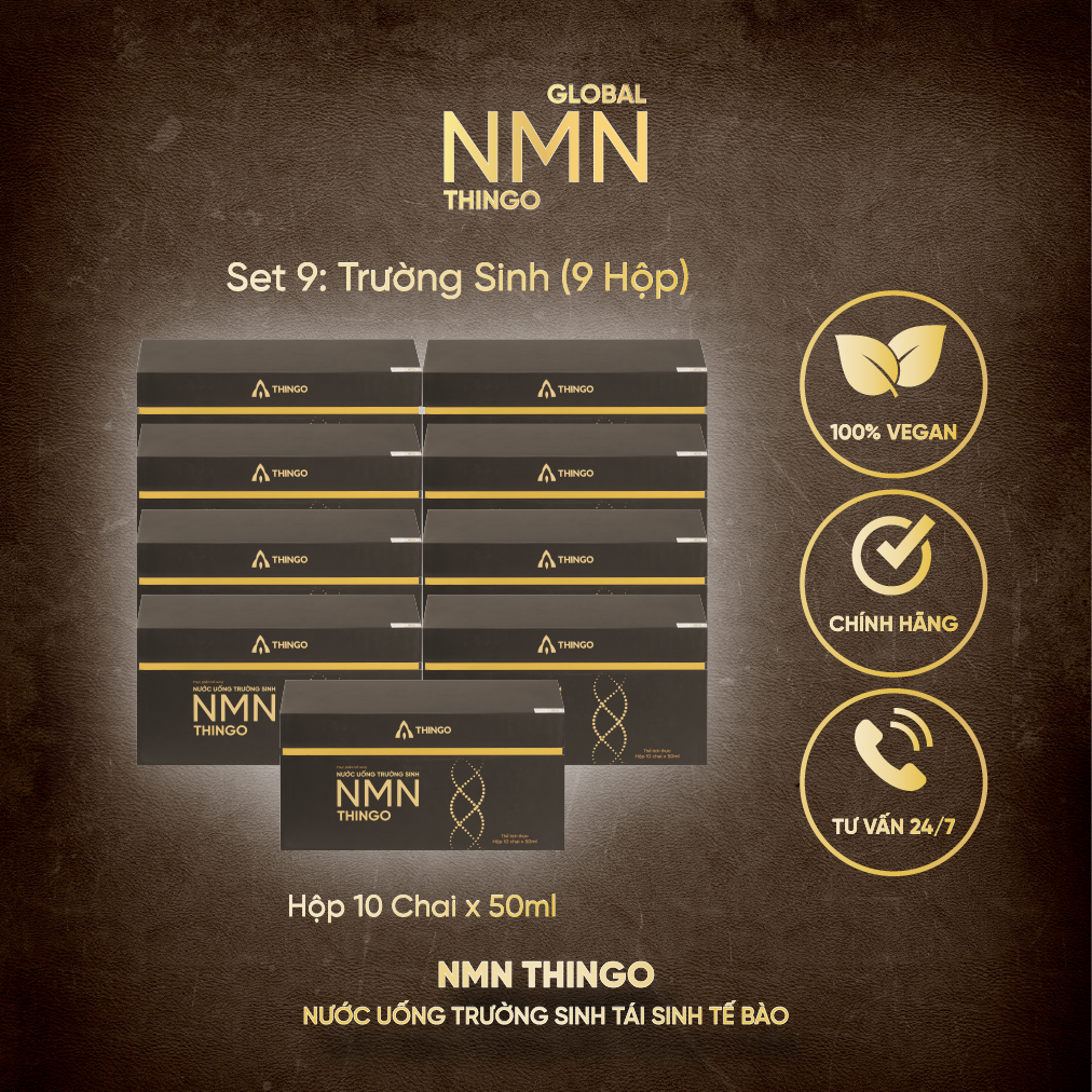 Combo 9 Hộp Nước Uống NMN Thingo - Cải Thiện Lão Hóa, Kéo Dài Tuổi Thọ