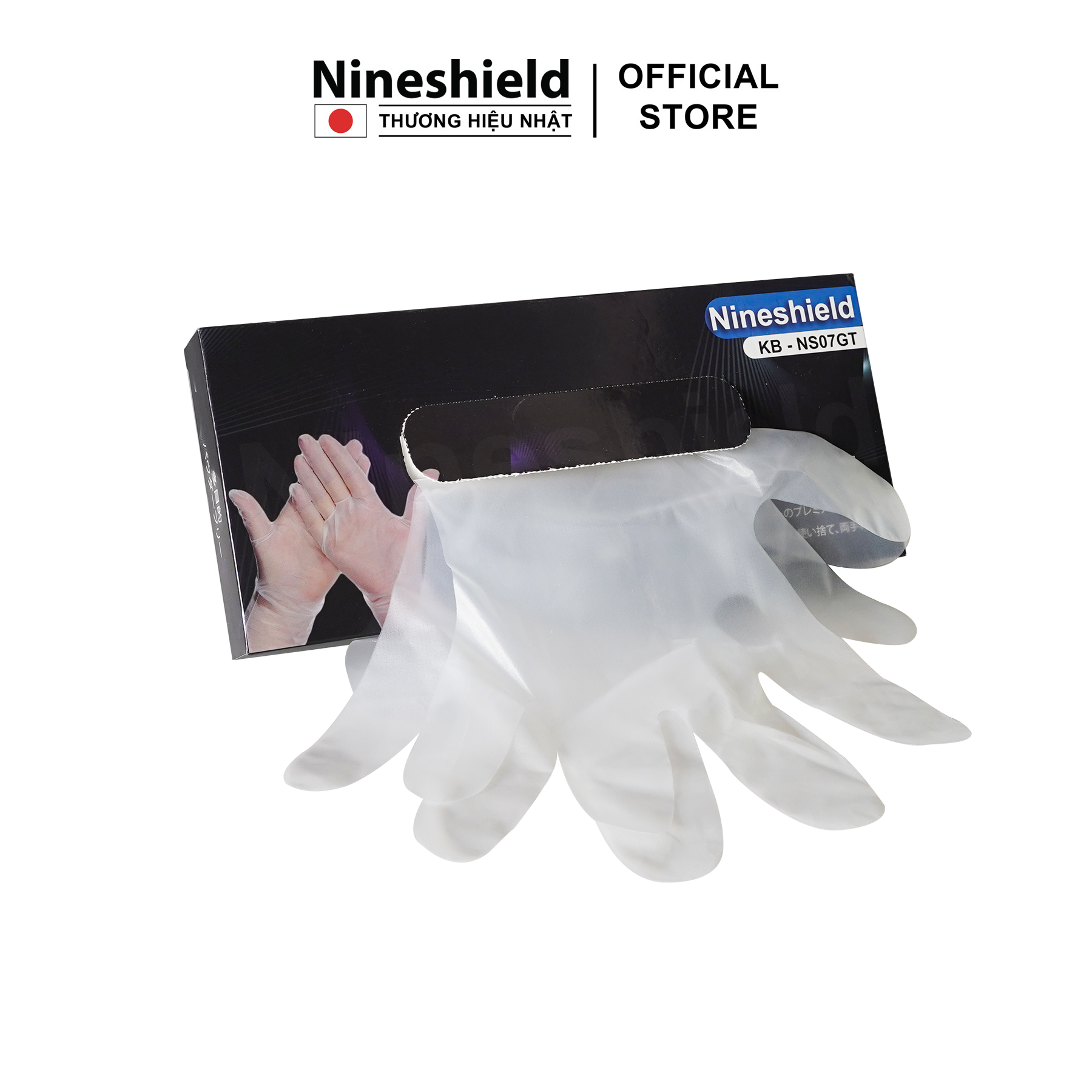 Hộp 100 găng tay đa năng chính hãng Nineshield KB NS07GT