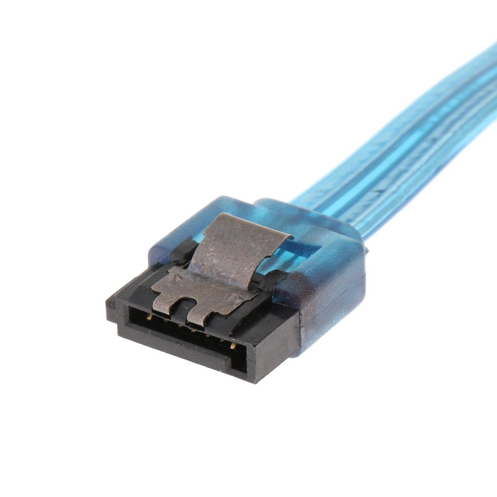 Ultra Slim SATA 3 SATA III Data Cable 7Pin for HDD SSD Straight to Right-angle Cord Lead with Locking - 610MM