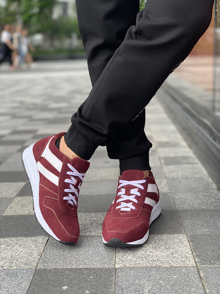 GIÀY TĂNG CHIỀU CAO GIÀY CAO DÀNH CHO NAM GIỚI T&TRA T20 DA LỘN ĐỎ ĐÔ - CAO 8CM GIÀY ĐỘN NAM CAO VƯỢT TRỘI