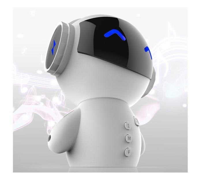 Loa bluetooth của hxy robot, loa siêu trầm 5W, khe nhớ TF, trạm điện, món quà dễ thương cho trẻ em, bạn gái, bên ngoài, xe hơi Color: White Woofer Size/Full-Range Size: 1.5"