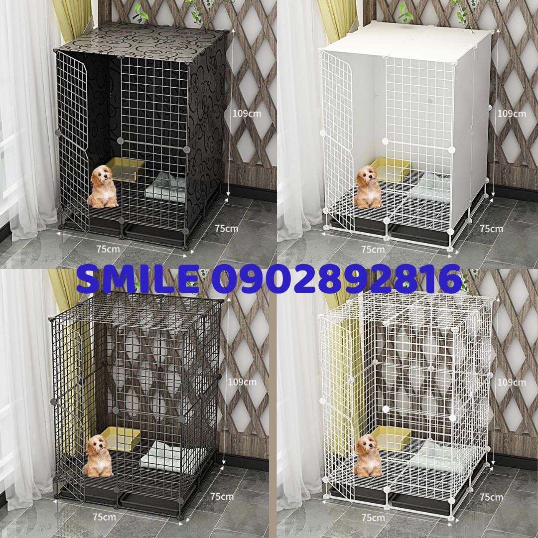 [FREESHIP] MẪU CHUỒNG, LỒNG LẮP GHÉP LƯỚI THÉP DÀNH CHO THÚ CƯNG CHÓ MÈO (TẶNG KÈM KHAY ĐEN)