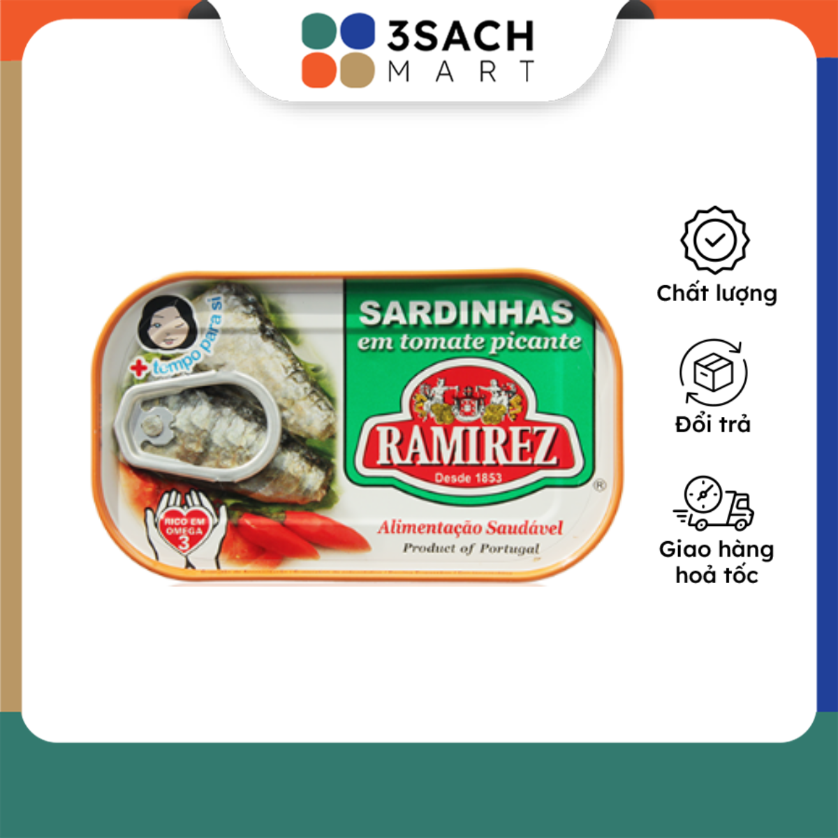 Cá mòi xốt cà vị cay Ramirez - hộp 125gr