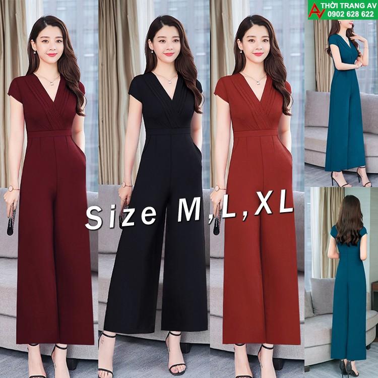 AV6498 - Jumpsuit - Đồ bay dài ống suông xếp pli ngực 