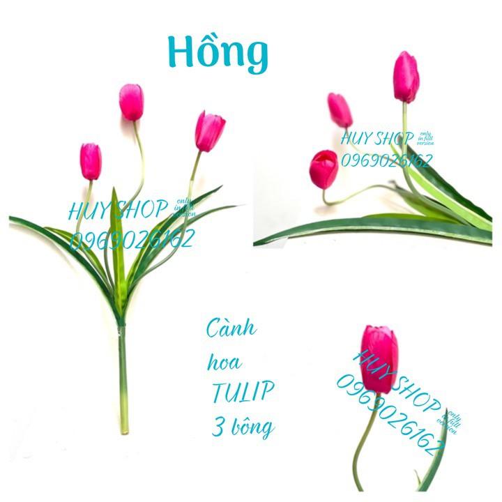 HOA GIẢ - CÀNH HOA TULIP 3 BÔNG