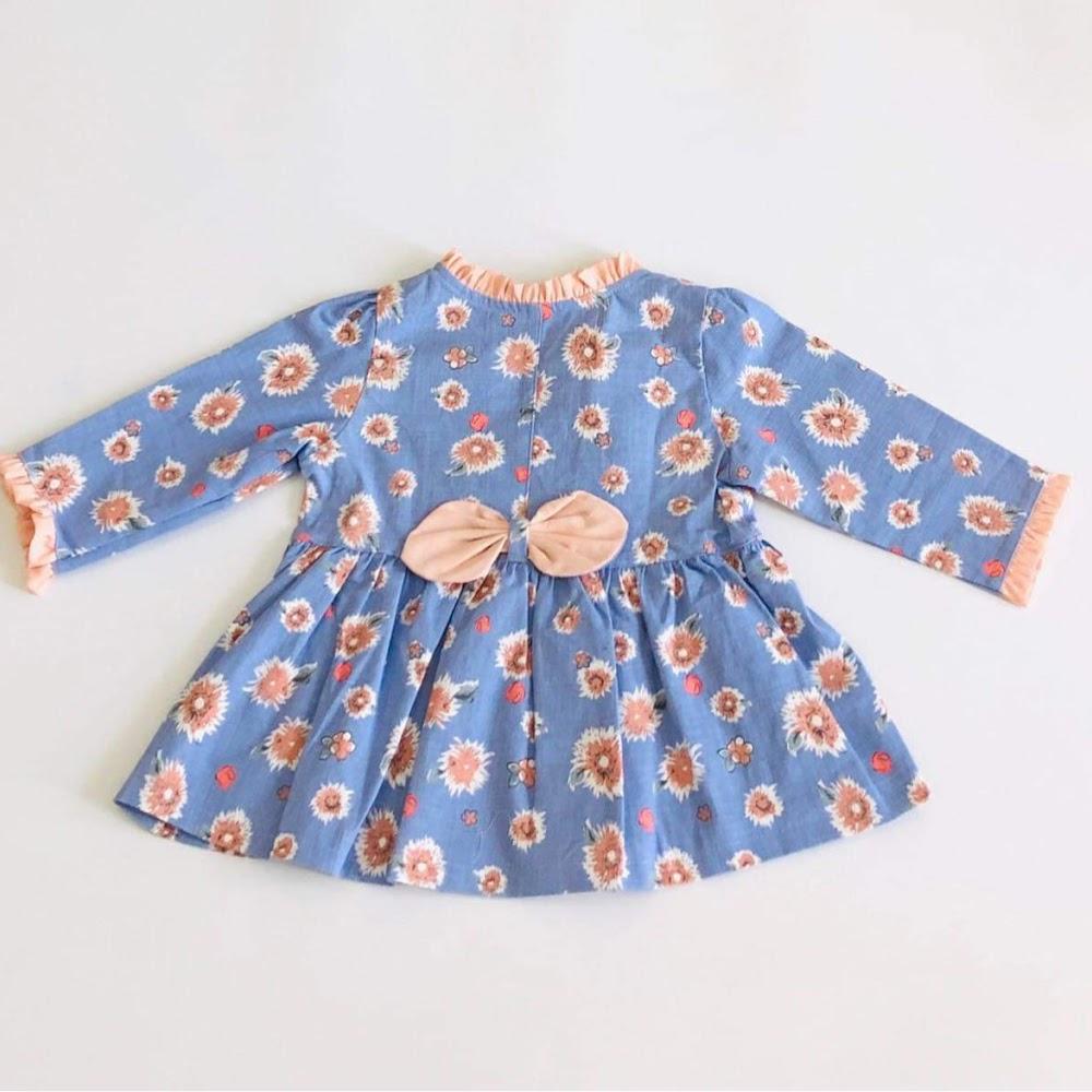 Áo khoác bé gái Cúc xanh kaki mềm - AICDBG6YZYSQ - AIN Closet