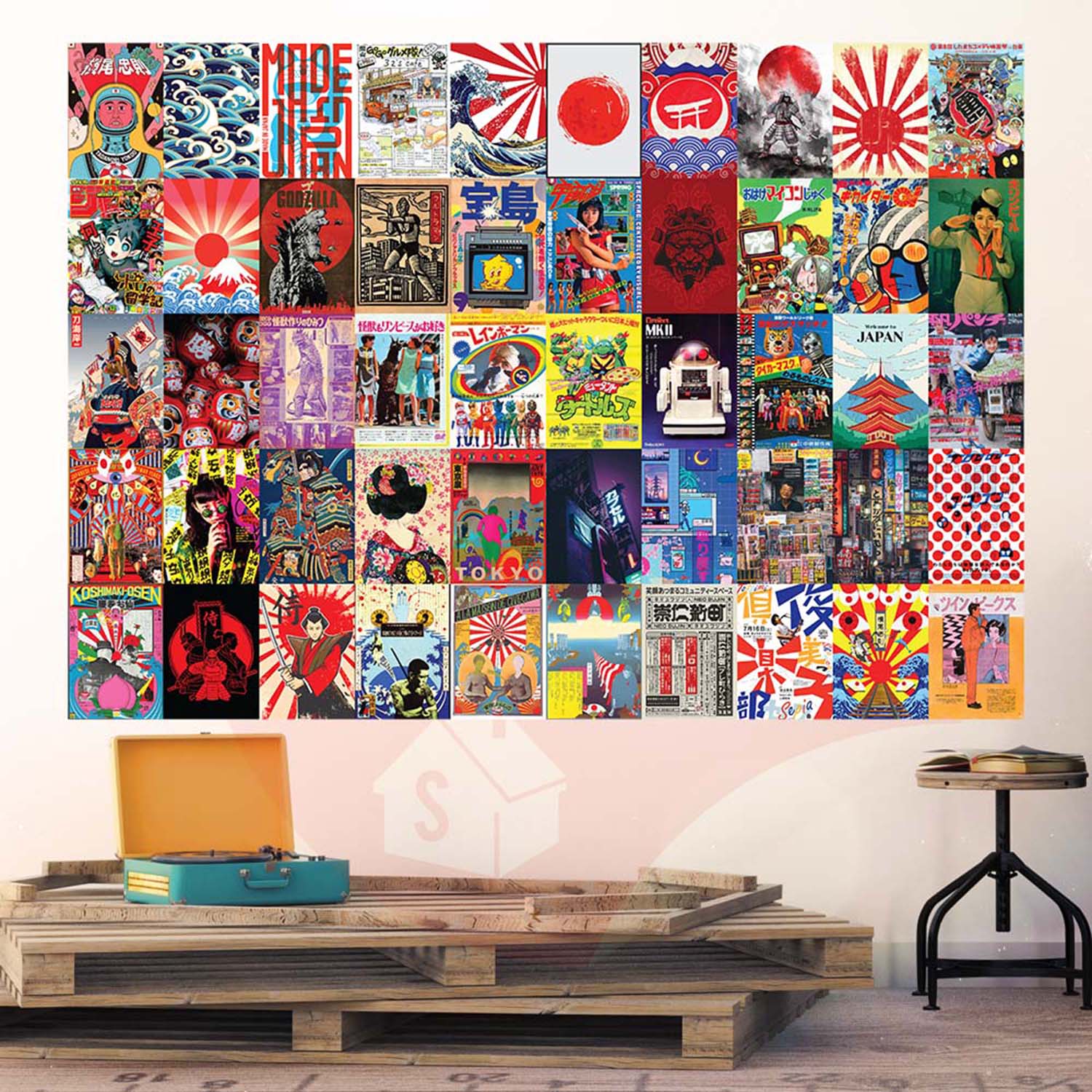 JAPAN - Set 50 Poster A4 dán tường trang trí decor quán nhà cửa chủ đề Nhật Bản - STICKER FACTORY