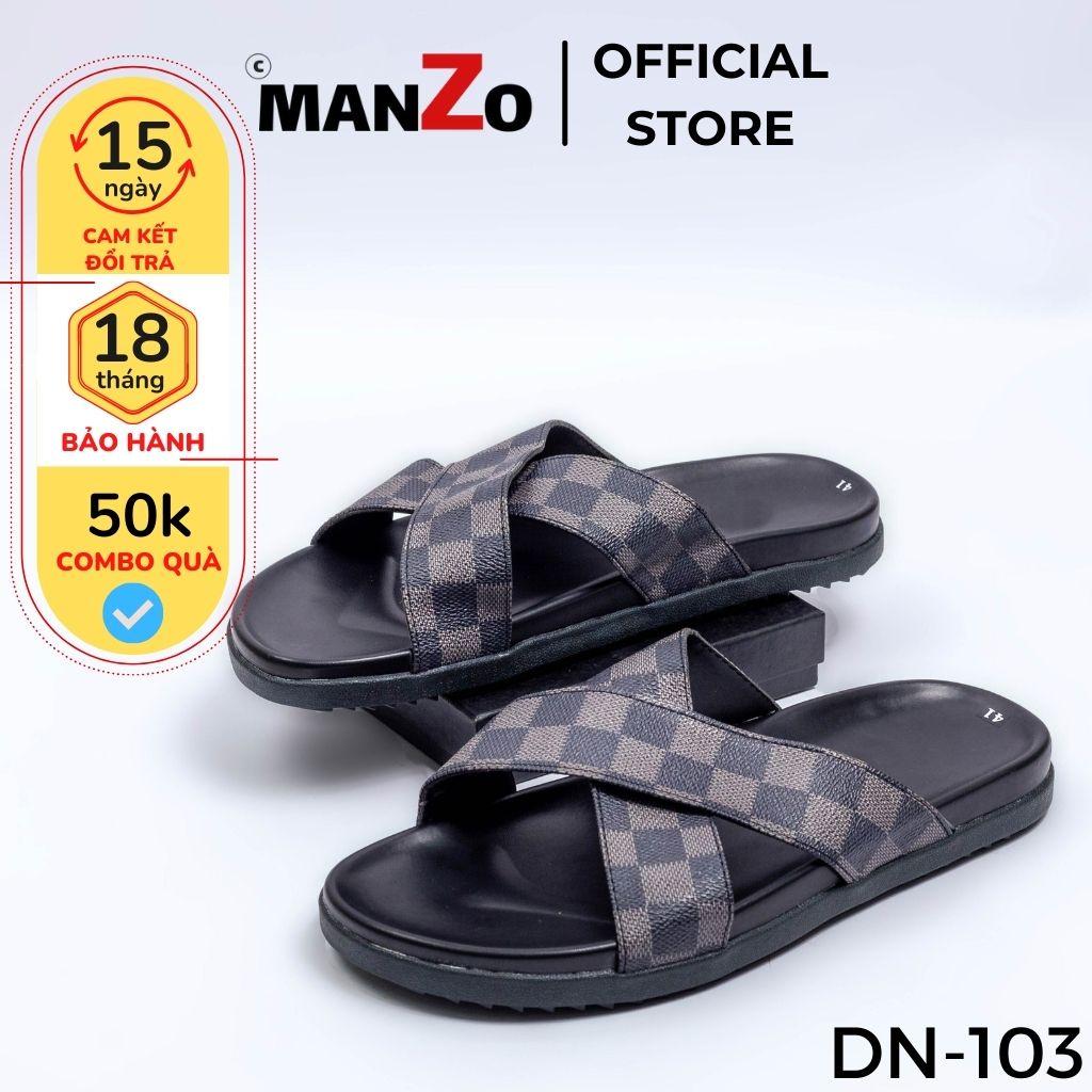 Dép da nam thời trang - Dép nam quai chéo cao cấp - MANZO DN 103 - Manzo Store