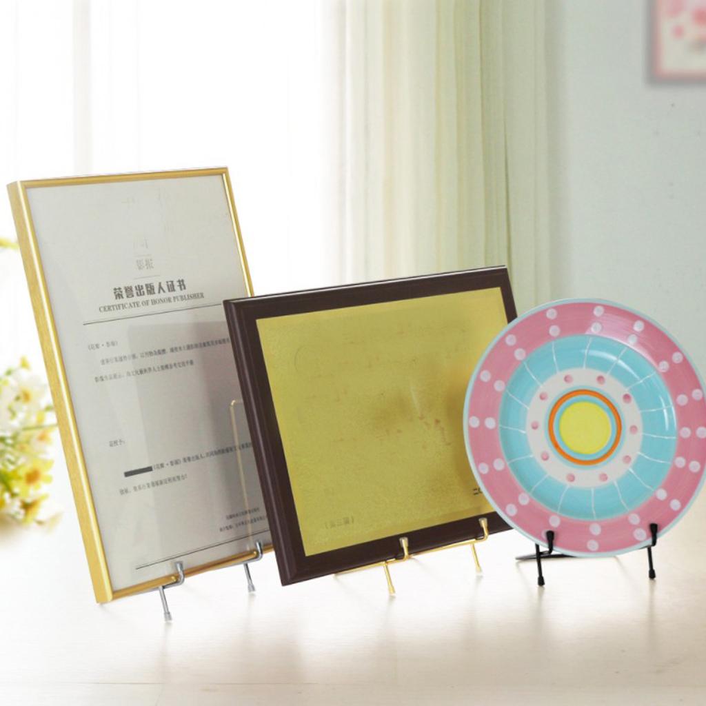 Metal Iron Easel Bowl Plate Art Photo Picture Frame Holder Book Display Rack