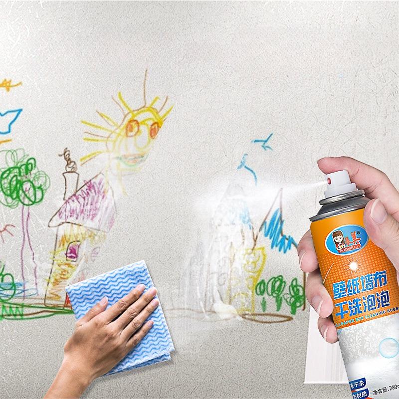 (280ml) Bọt Làm Sạch Vết Ố Bẩn Giấy Lụa Dán Tường 280ml - Xóa Vết Bẩn, Ố Vàng, Giữ Sáng Đẹp Tường - Hàng Nhập Khẩu