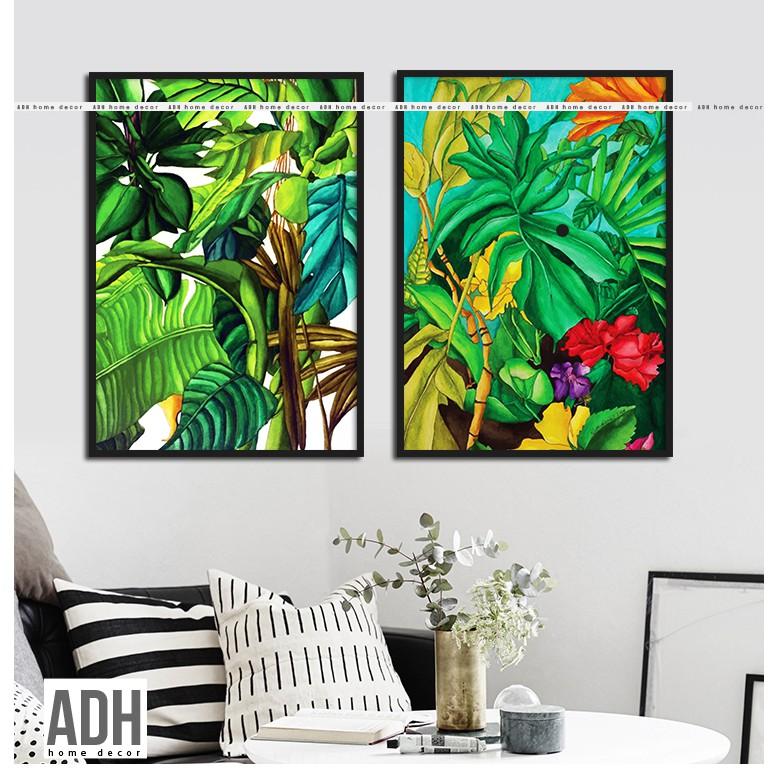Bộ 2 tranh canvas treo tường Green tropical ADH180825-2
