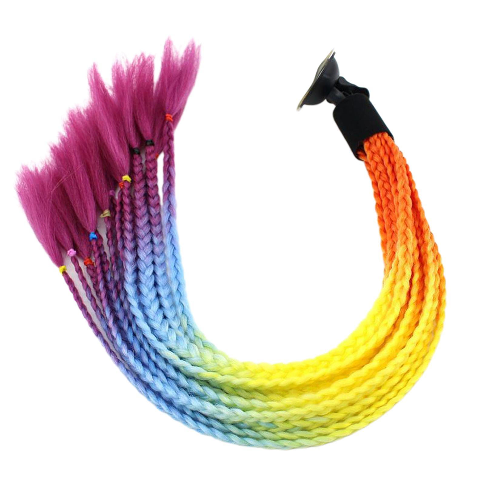 2Pcs 55cm Hair Helmet Ponytail Gradient Ponytail for Motorcycles