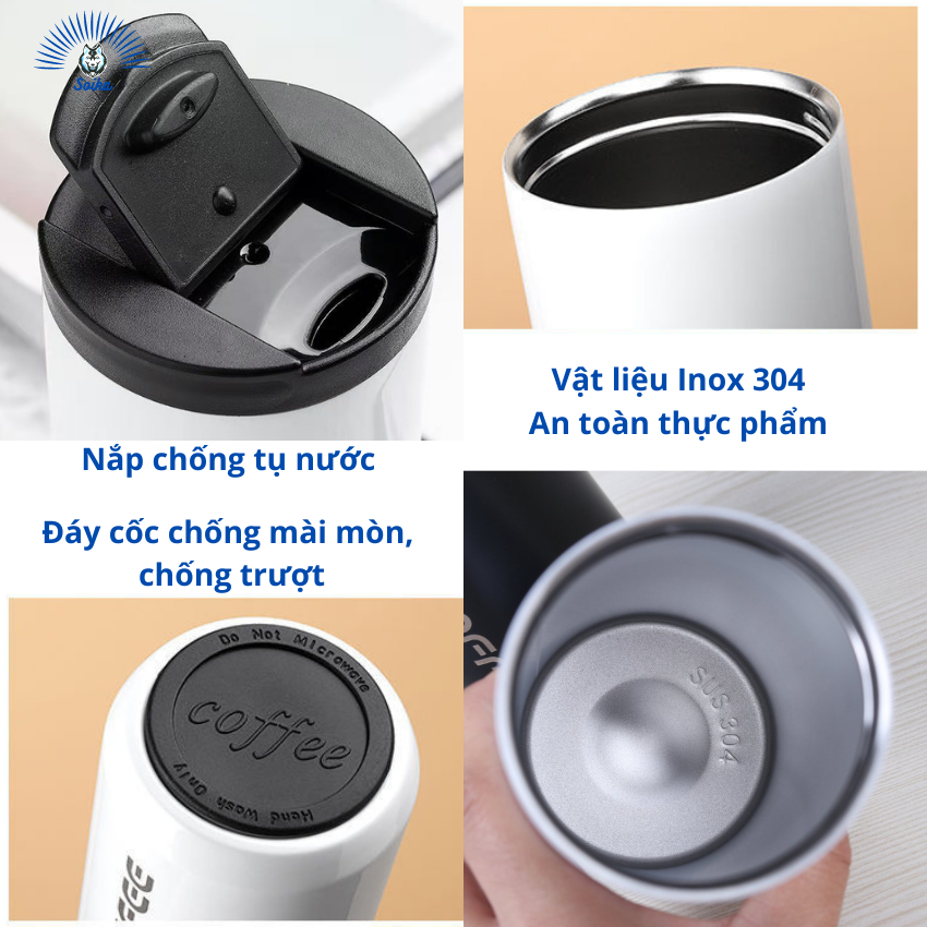 Ly Giữ Nhiệt SOIKA SB01400 Bằng Thép Không Gỉ Inox 304 400ml