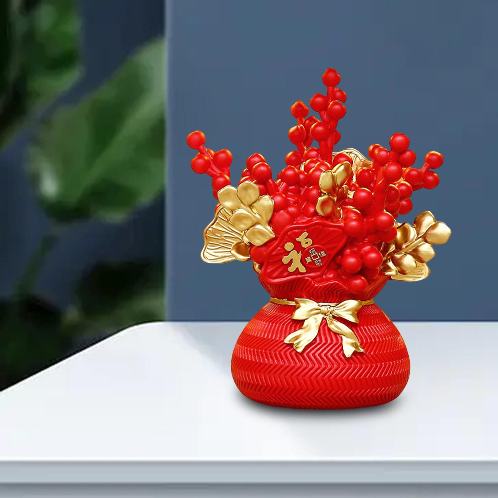 Lucky Tree Feng Shui Traditional Ornament Art for Tabletop Counter Desk