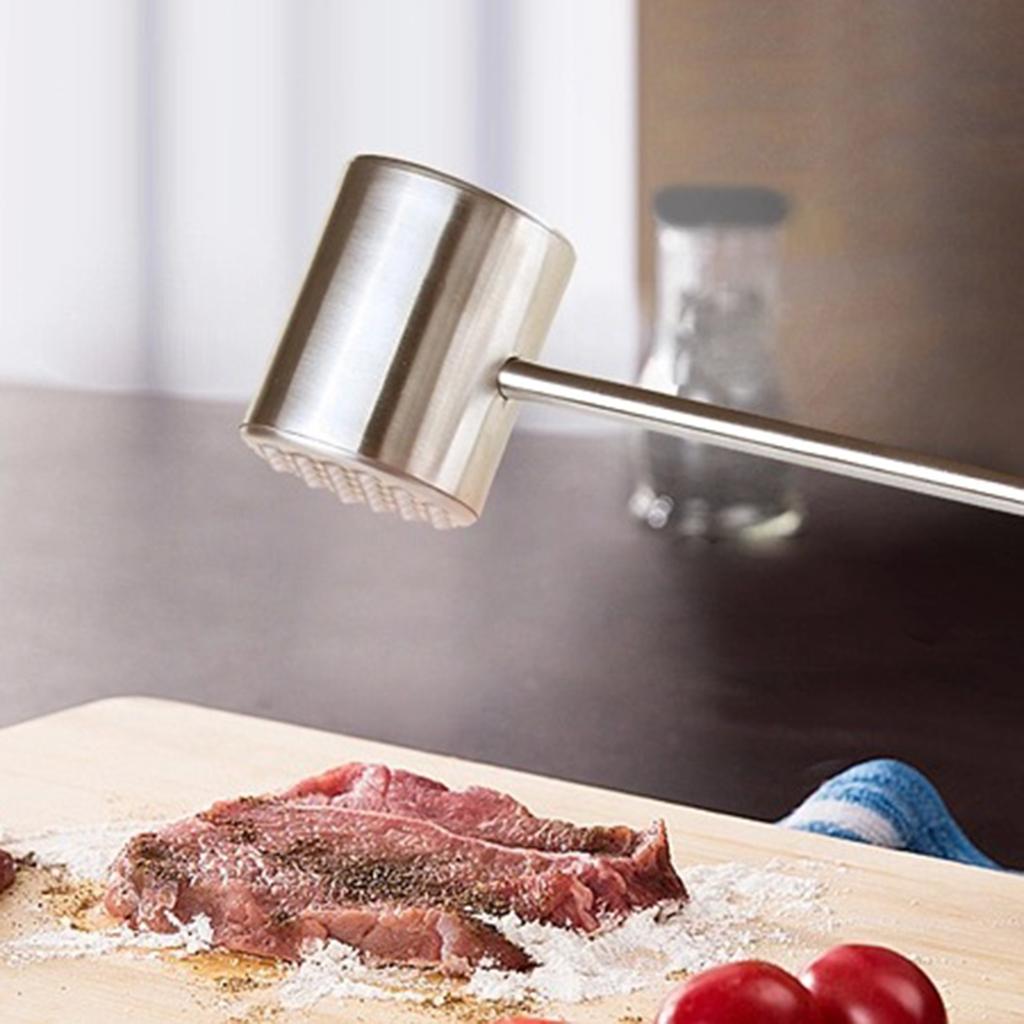 Stainless Steel Kitchen Meat Tenderizer Mallet Steak Cutlet Beef Hammer Tool