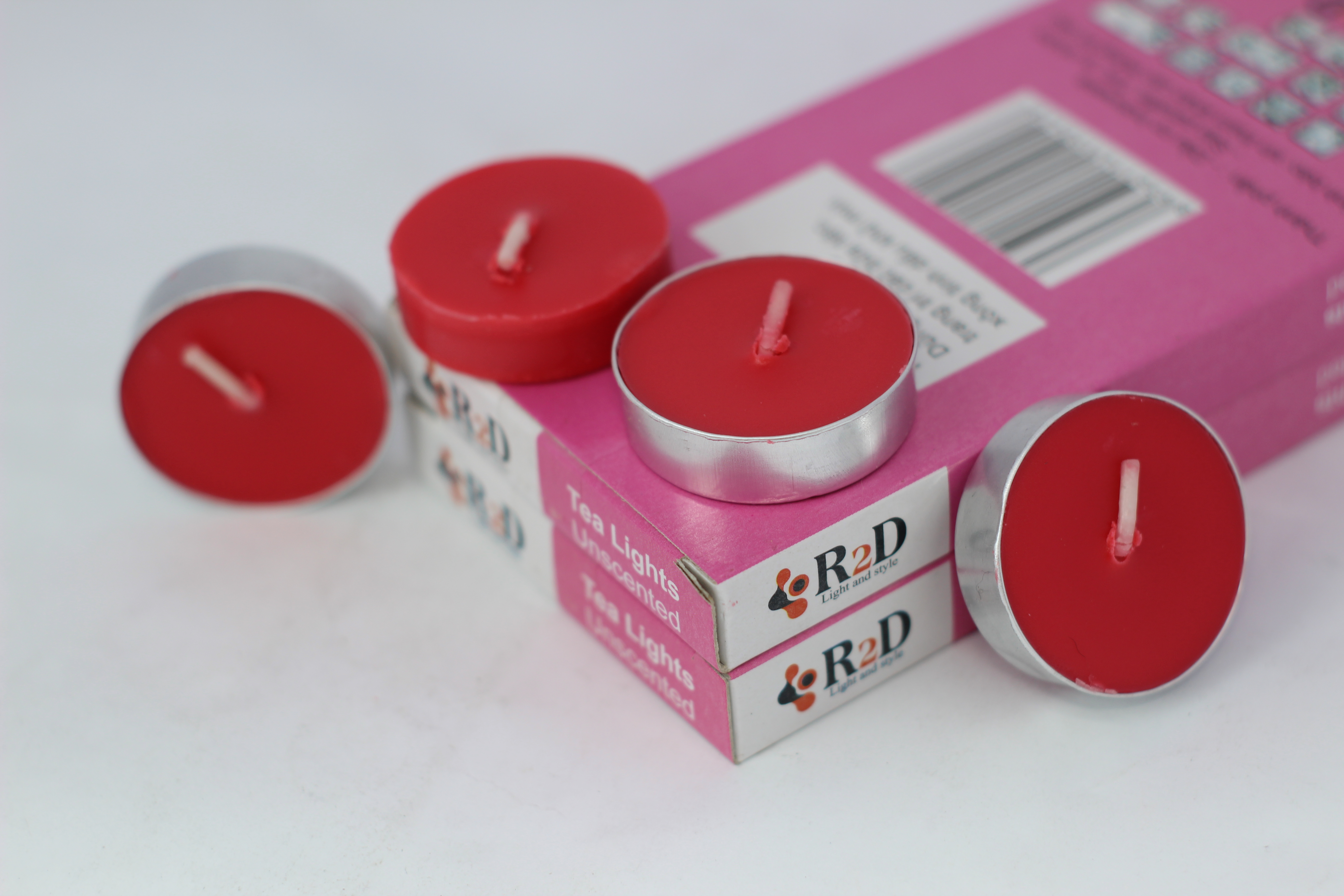 Nến trà Tealight màu đỏ hộp 10 viên chính hãng R2D không khói không mùi dùng cho đèn thiền