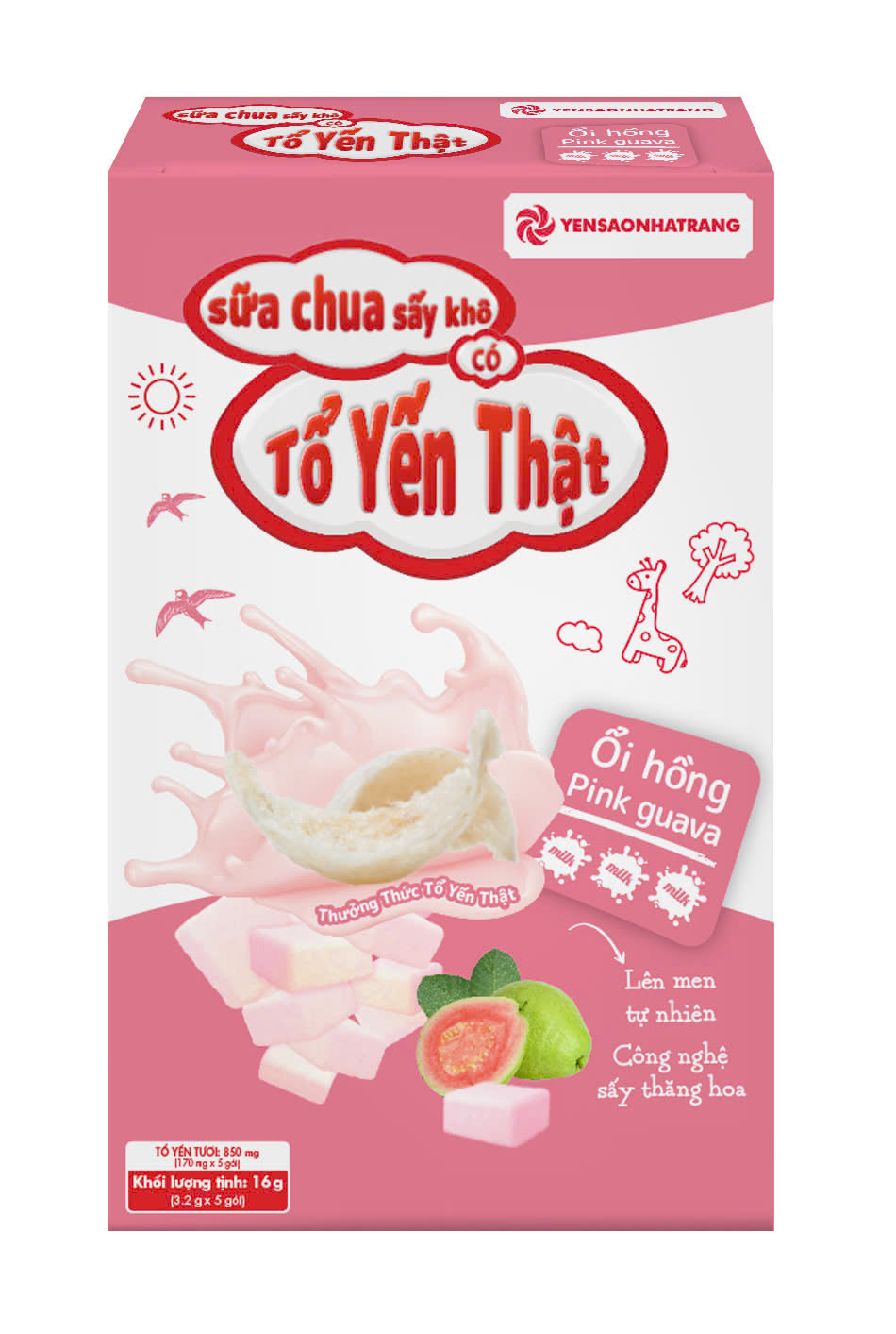 Sữa chua sấy khô có tổ yến thật - Yến sào Nha Trang