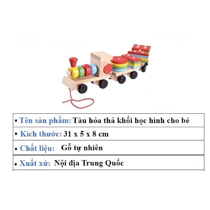 Đoàn tàu thả cọc hình khối - đồ chơi giáo dục phát triển trí tuệ