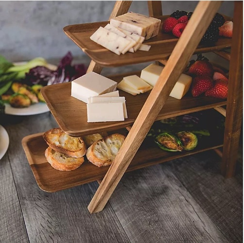 Khay Gỗ Đựng Thức Ăn Trang Trí Bàn Tiệc Serving Cascading Tray 3F