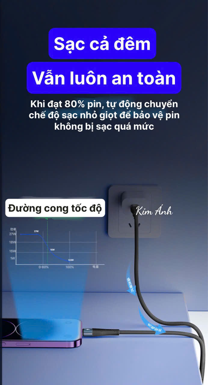 Dây sạc LI-TOP LX73 100W, chân cắm L, dây bọc lớp cao su mềm chống rách, đầu lưới SR chống uốn, hàng chính hãng