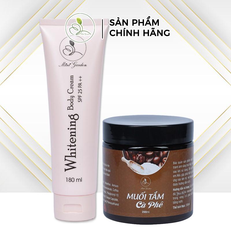 Bộ Chăm Sóc Trắng Da Minigarden (Kem Body Cream SPF 25 PA ++ 180ml + Muối Tắm Cafe 200 gram) 