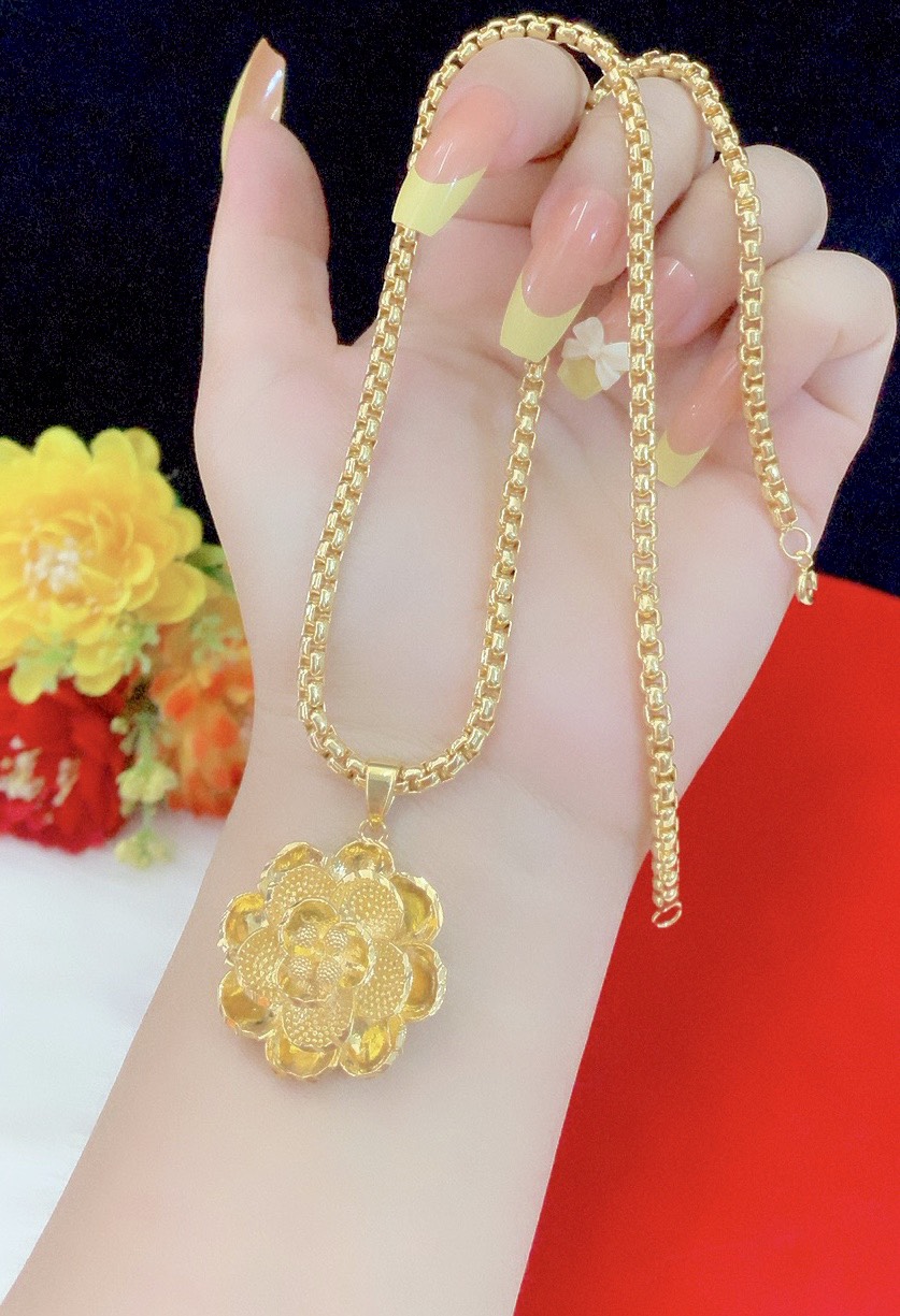Dây chuyền mặt hoa cưới mạ 24k cao cấp p209