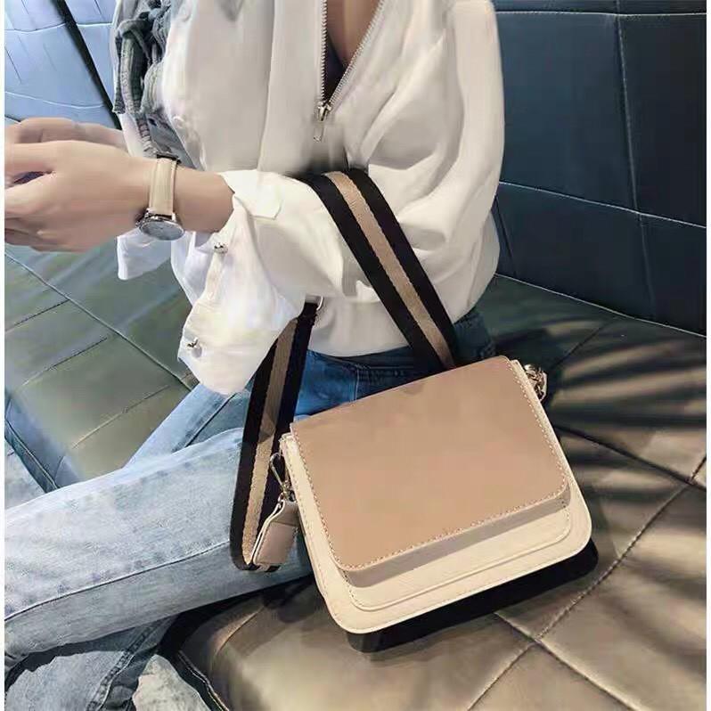 TÚI ĐEO CHÉO MINI ULZZANG THỜI TRANG NỮ PHỐI 2 MÀU DÂY ĐEO CHÉO BẢN TO PHỤ KIỆN THỜI TRANG