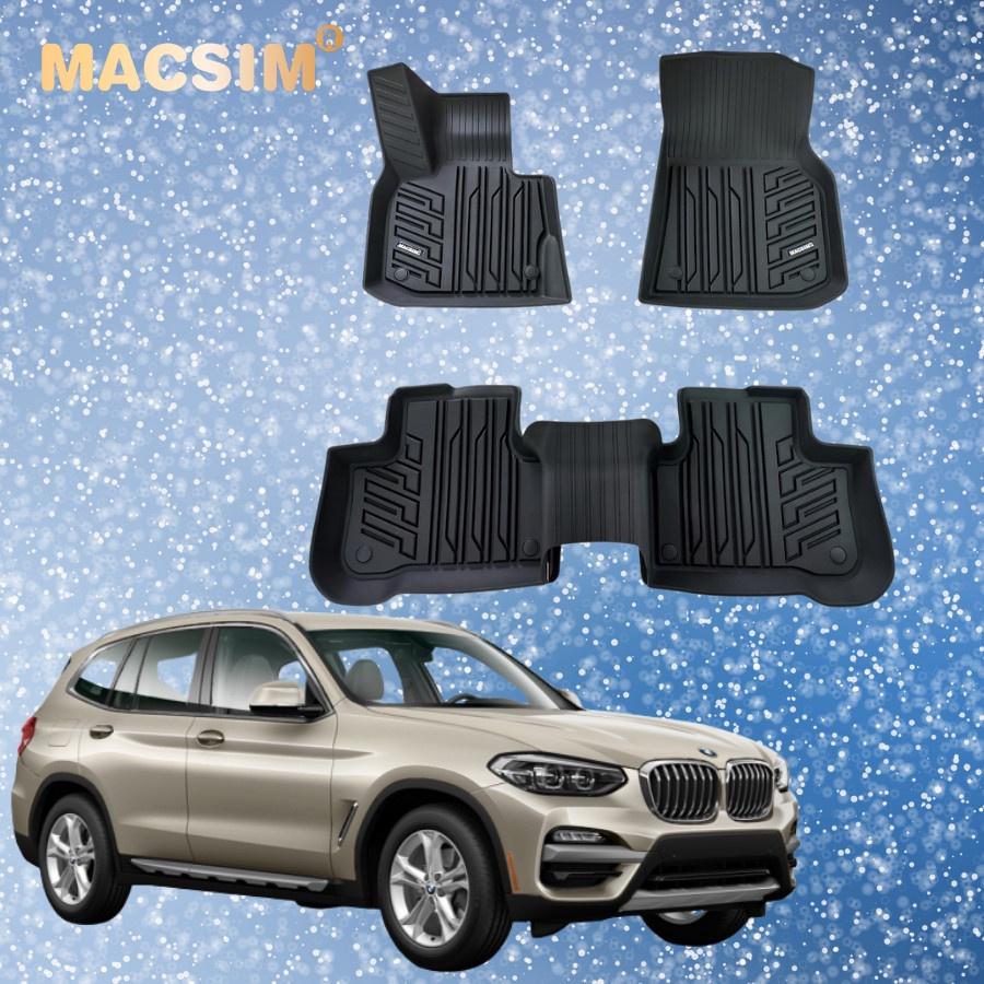 Thảm lót sàn xe ô tô BMW X3 2018- nay nhãn hiệu Macsim - chất liệu nhựa TPE đúc khuôn cao cấp - màu đen