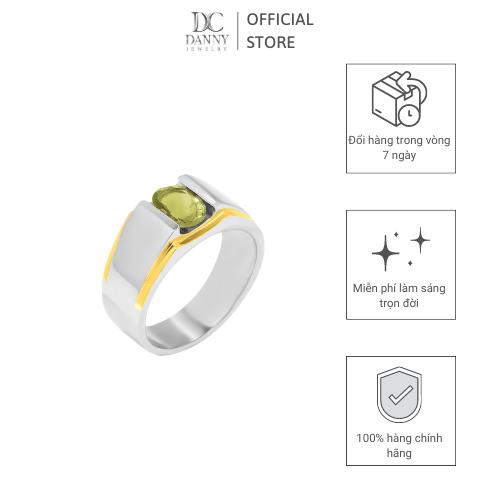 Nhẫn Nam Danny Jewelry Bạc 925 Đá Citrine/Zircon Viền Vàng Xi Rhodium HNN002