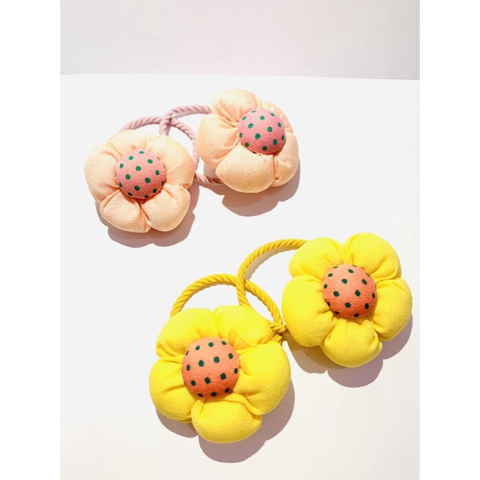 SET2 - DÂY BUỘC TÓC HÌNH HOA 3D BỌC VẢI XỊN XÒ - NUNAM SHOP