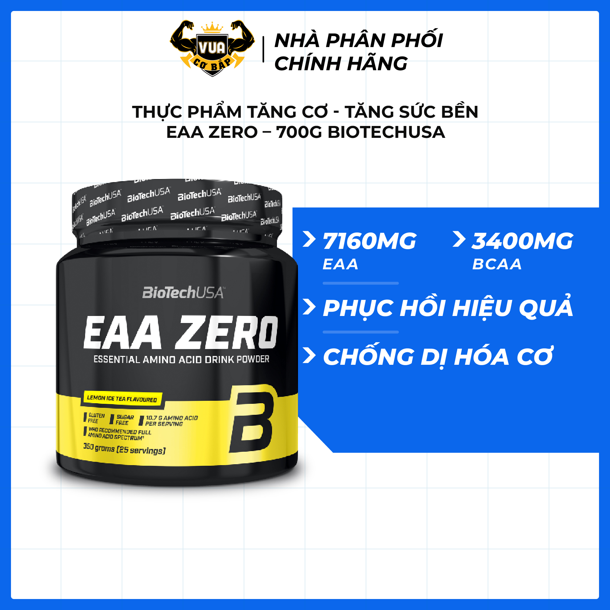 Thực Phẩm Tăng Cơ - Tăng Sức Bền EAA ZERO – 350g BiotechUSA