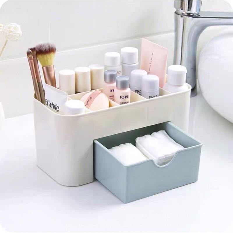Kệ nhựa đựng đồ trang điểm mini - Khay đựng mỹ phẩm đồ trang điểm bằng nhựa