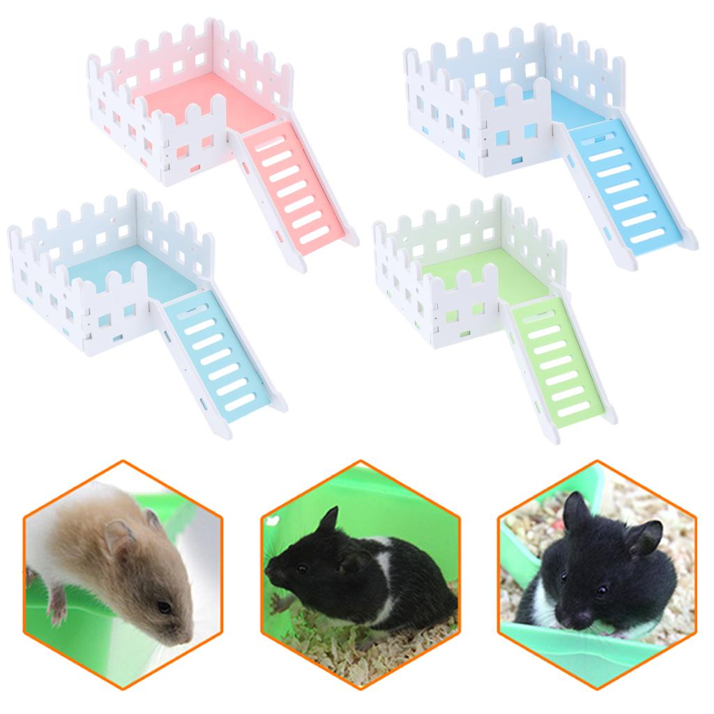 Wooden Hamster House Hideout Hideaway Exercise Toys for Rat Mouse pink