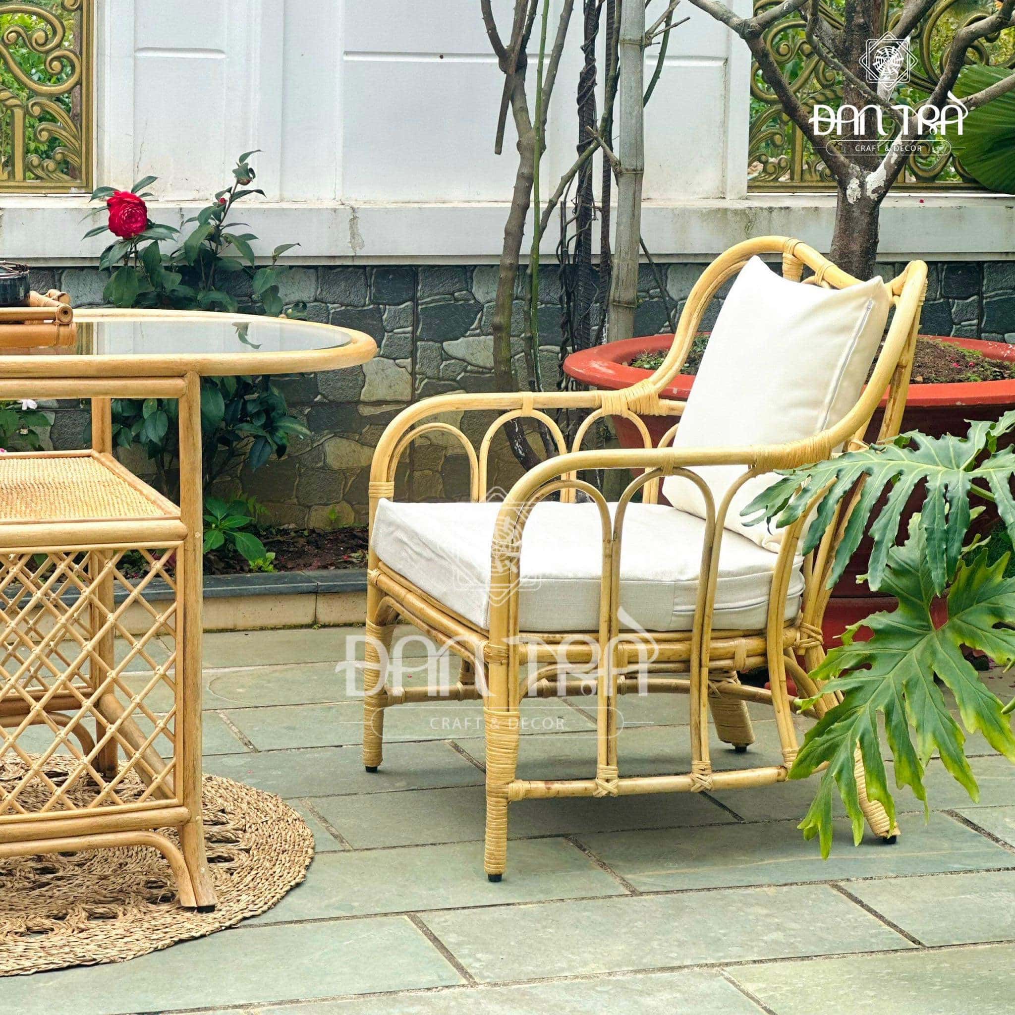 Bộ Bàn Ghế Mây Alizabeth Đan Trà- Bộ Bàn Ghế Mây Thư Giãn Gía Rẻ- Bộ Bàn Ghế Mây Thư Giãn Decor Phòng Khách, Mây Tre Đan Trà