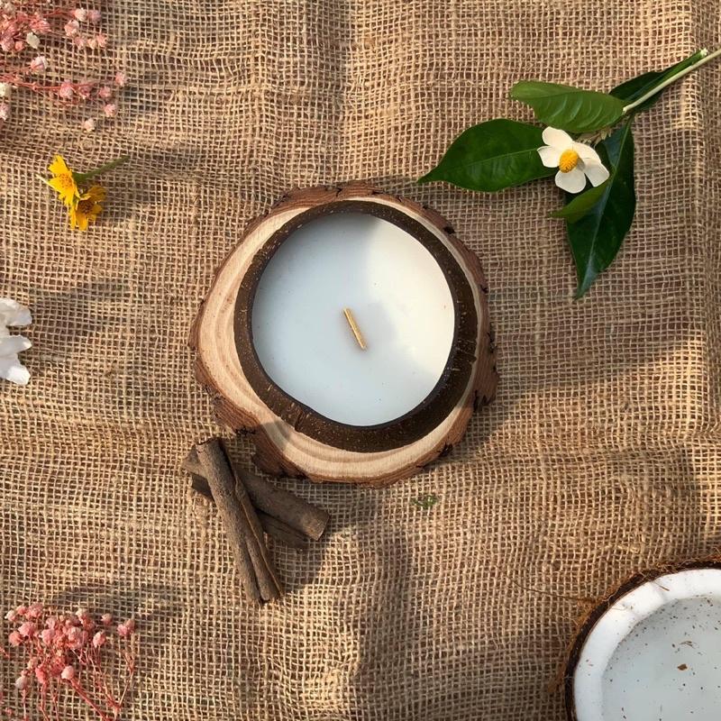 Nến Thơm Gáo Dừa - Sả Gừng - Hàng Xuất Khẩu